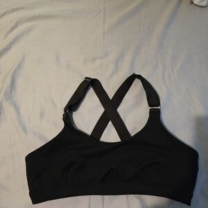 Bombshell Sportswear Black Cross-Strap Sports Bra